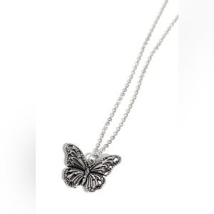 Elegant Silver Butterfly Pendant Necklace